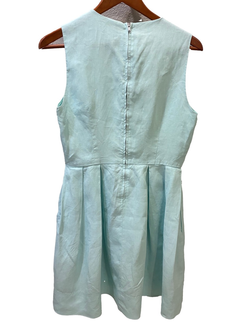 Gap sleeveless linen Fit and Flare dress in mint green Size 6 - Picture 3 of 6